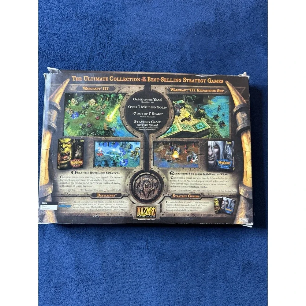 Vtg Warcraft III Battle Chest PC 2003 Big Box Blizzard Entertainment Game Extras
